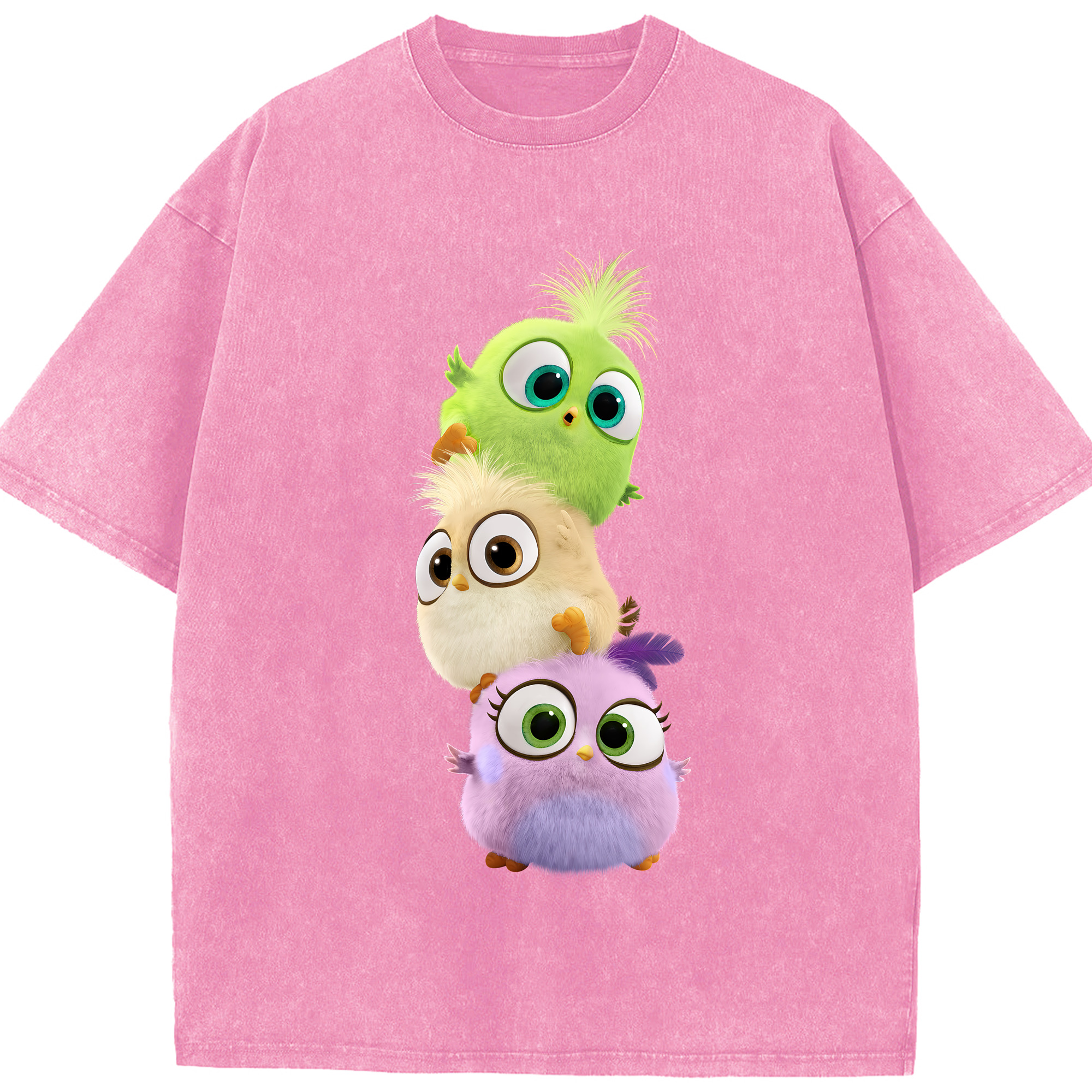（画像用） Angry Birds アングリーバード 綿100% ヴィンテージ風 半袖Tシャツ（フロントプリント）